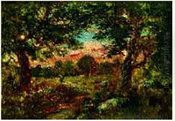 Paysanne Dans Un Sous-bois Oil Painting by Theodore Rousseau