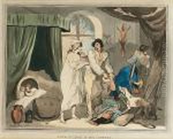 Four O'clock In The Morning & Four O'clock In The Country Oil Painting by Thomas Rowlandson