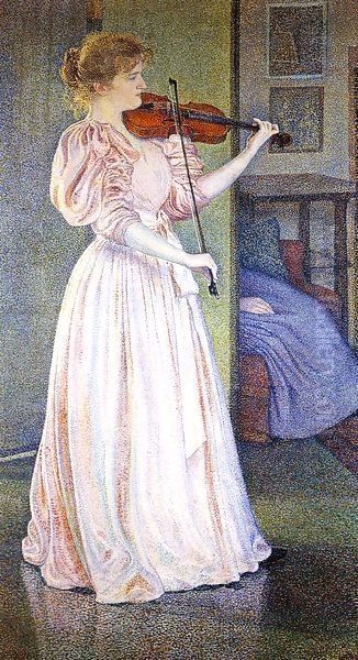 Portrait of Irma Sethe Oil Painting by Theo van Rysselberghe