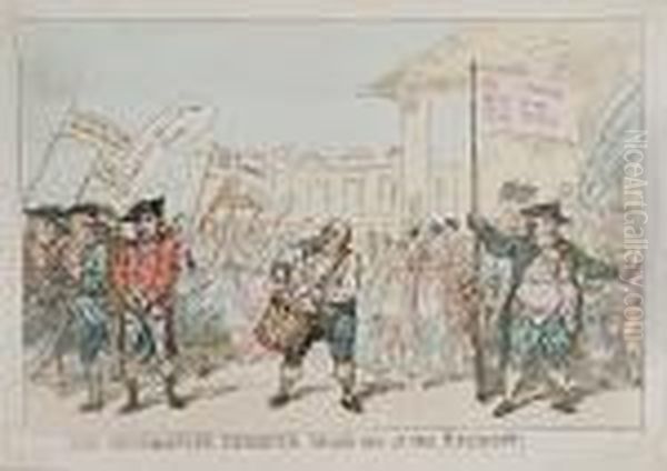 The Westminster Deserter Drum'd Out Of The Regiment Oil Painting by Thomas Rowlandson