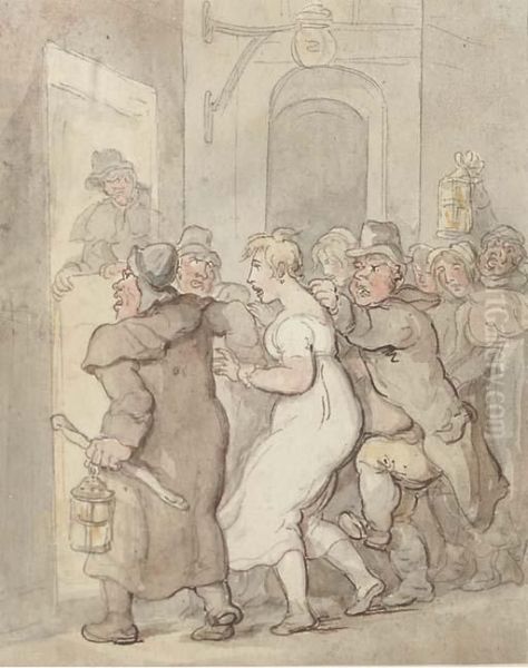 At The Watch Tower Oil Painting by Thomas Rowlandson