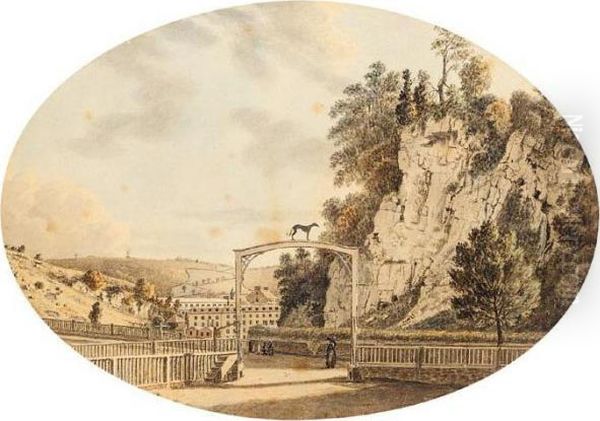 View At Cromford, Derbyshire Oil Painting by Paul Sandby