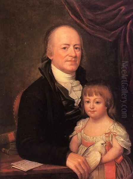 Thomas Elliott and His Granddaughter Deborah Hibernia Oil Painting by Charles Willson Peale