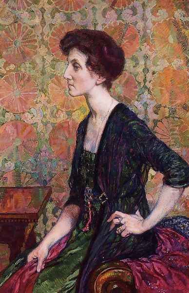 Portrait of Else Lampe-Von Quita Oil Painting by Theo van Rysselberghe