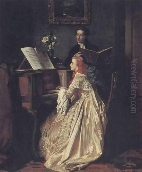 The Music Lesson Oil Painting by Jean Carolus