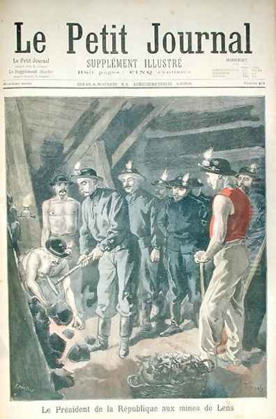 Felix Faure 1841-99 President of the Republic, in the Mines at Lens, from Le Petit Journal, 11th december 1898 Oil Painting by Oswaldo Tofani