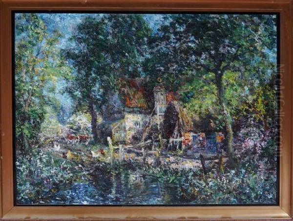 View Of A Farmyard Oil Painting by John Falconar Slater