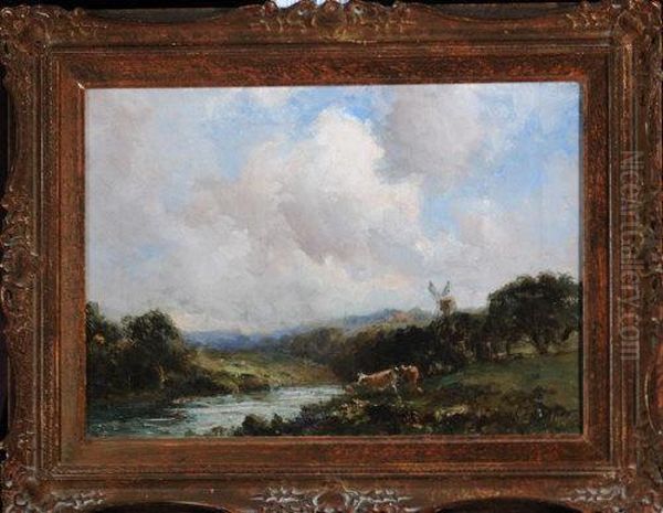 A Summer Landscape Oil Painting by John Falconar Slater