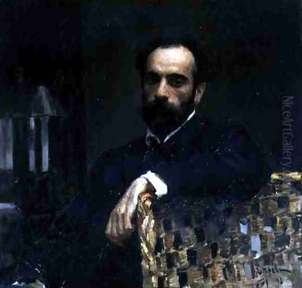 Portrait of the artist Isaak Ilyich Levitan (1860-1900), 1893 Oil Painting by Valentin Aleksandrovich Serov