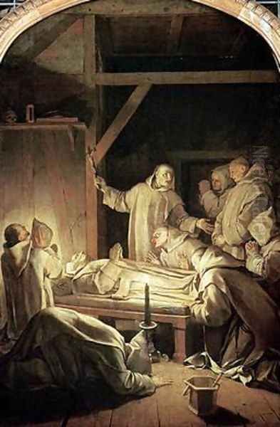 The Death of St Bruno 1030-1101 Oil Painting by Eustache Le Sueur