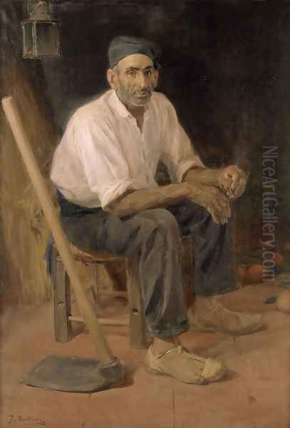 El Tio Andreu de Rocafort (Uncle Andreu de Rocafort) Oil Painting by Jose Benlliure Y Gil