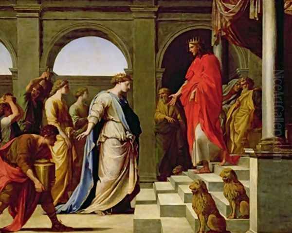 Solomon and the Queen of Sheba Oil Painting by Eustache Le Sueur