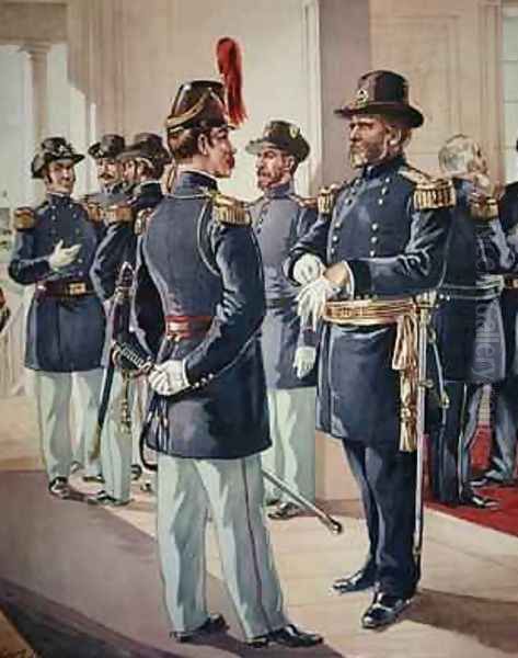 MajorGeneral Grant with Staff and Line Officers Oil Painting by Henry Alexander Ogden