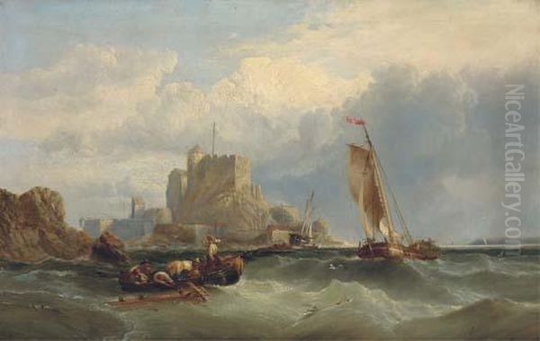 Castle Cornet, Guernsey Oil Painting by William Clarkson Stanfield