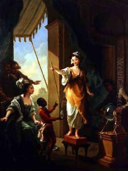 Electrical Experiment one of a series Oil Painting by Louis Michel van Loo