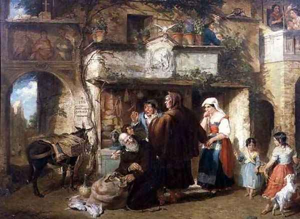 Catering for the Convent. Kissing ye Scourge and having dust thrown in ye eyes, 1856 Oil Painting by William Parrott