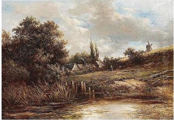 The Cottages Oil Painting by Joseph Thors