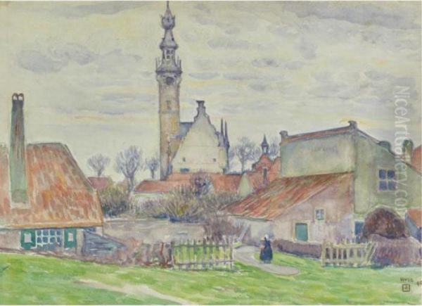 Veere Oil Painting by Theo van Rysselberghe