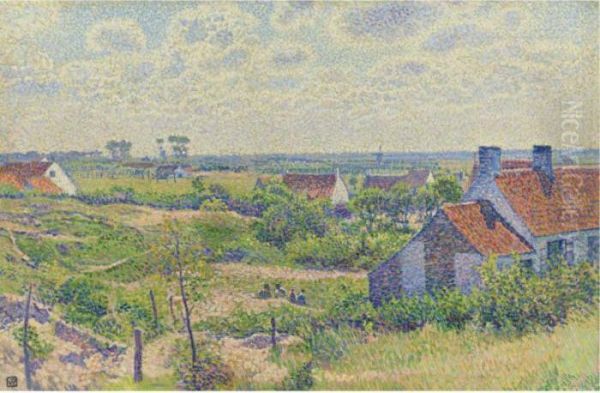 Paysage Avec Maisons Oil Painting by Theo van Rysselberghe