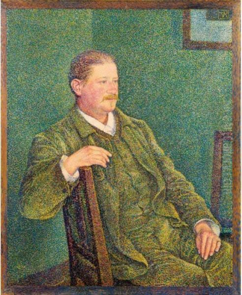 Portrait D'auguste Weber Oil Painting by Theo van Rysselberghe