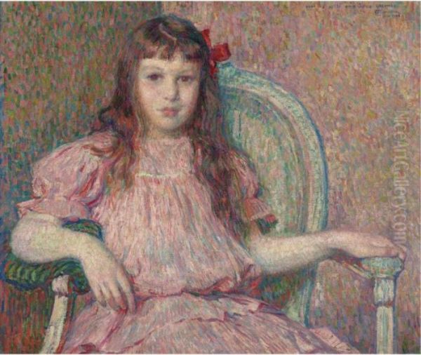 Portrait De Sylvie Lacombe Oil Painting by Theo van Rysselberghe