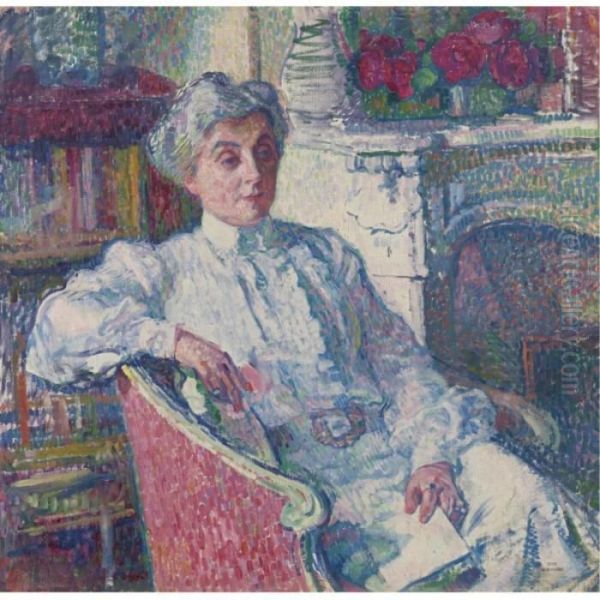 Maria Van Rysselberghe Au Coin Du Feu Oil Painting by Theo van Rysselberghe