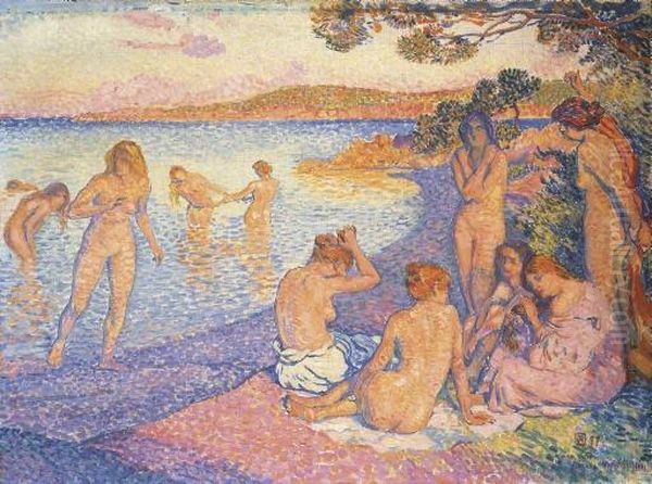 L'heure Embrasee Oil Painting by Theo van Rysselberghe