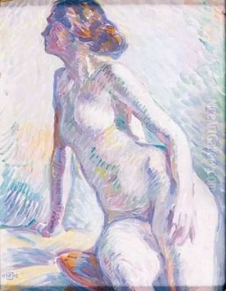 Jeune Femme Assise Oil Painting by Theo van Rysselberghe