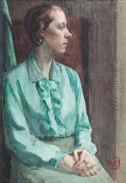 Halfportret Van Een Dame Oil Painting by Theo van Rysselberghe