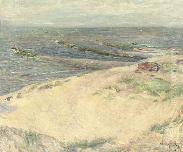 Dunes Et Brise-lames Oil Painting by Theo van Rysselberghe