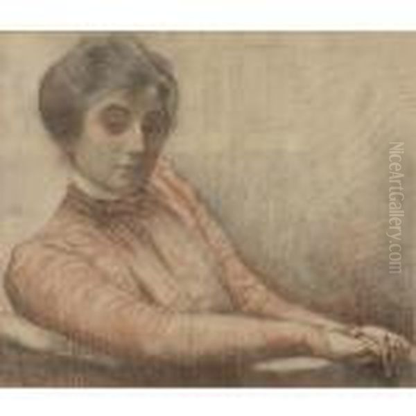 Portrait De Maria Van Rysselberghe Oil Painting by Theo van Rysselberghe