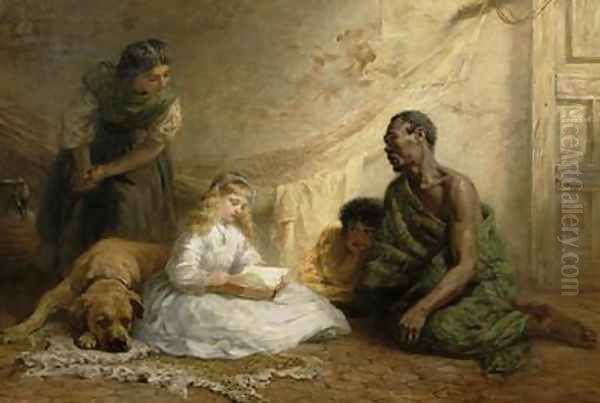 Uncle Toms Cabin 1866 Oil Painting by Edwin Longsden Long