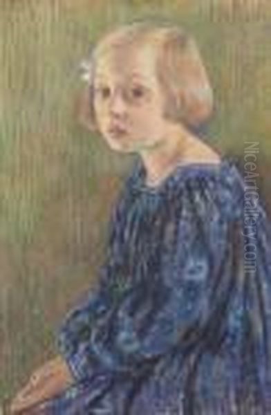 Portrait D'elisabeth Van Rysselberghe Oil Painting by Theo van Rysselberghe