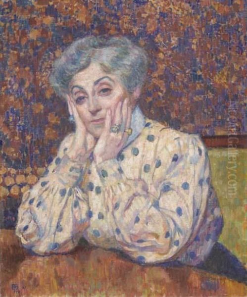 Madame Theo Van Rysselberghe Oil Painting by Theo van Rysselberghe