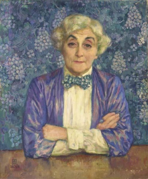 Maria Van Rysselberghe Au Noeud A Damier Oil Painting by Theo van Rysselberghe