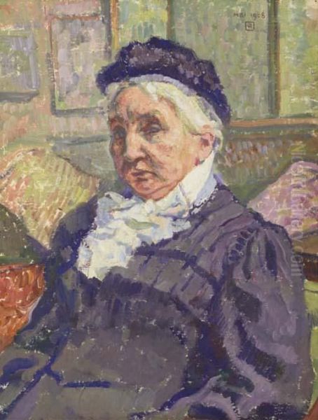 Portrait De Madame Monnom Oil Painting by Theo van Rysselberghe