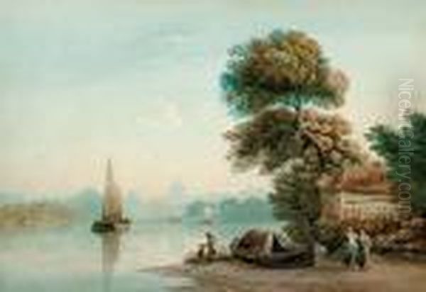 On The Thames At Twickenham Oil Painting by John Varley