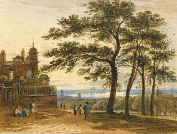 View Of London From Greenwich Observatory Oil Painting by John Varley