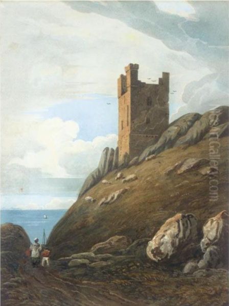 The Lilburn Tower, Northumberland Oil Painting by John Varley