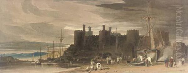 Conway Castle Oil Painting by John Varley