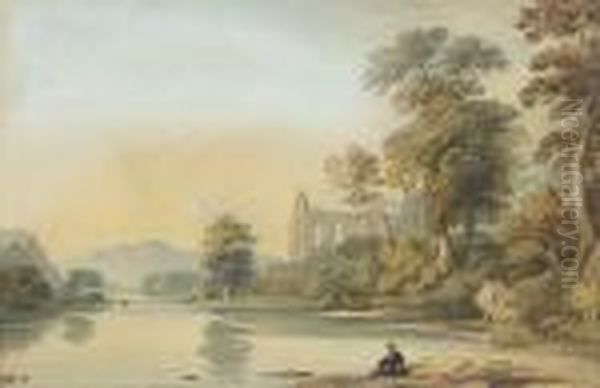 Bolton Abbey, Yorkshire Oil Painting by John Varley