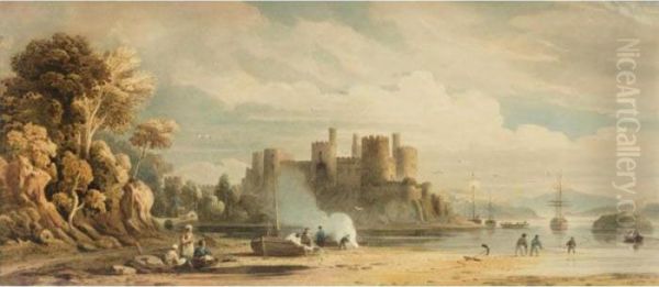 Conway Castle Oil Painting by John Varley