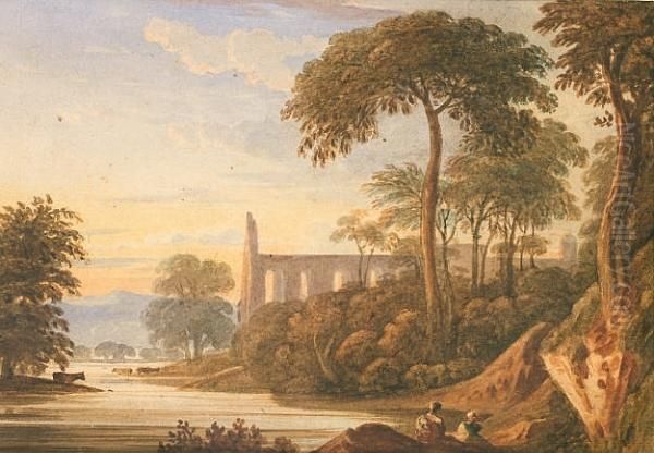 View Of Bolton Abbey, Yorkshire Oil Painting by John Varley