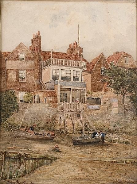 The Adam & Eve Tavern, Battersea Oil Painting by John Varley