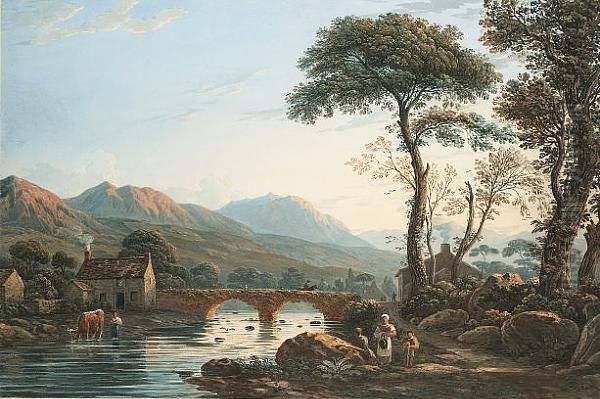 View Of Moel Hedog (sic), Near Beddgelert, North Wales Oil Painting by John Varley