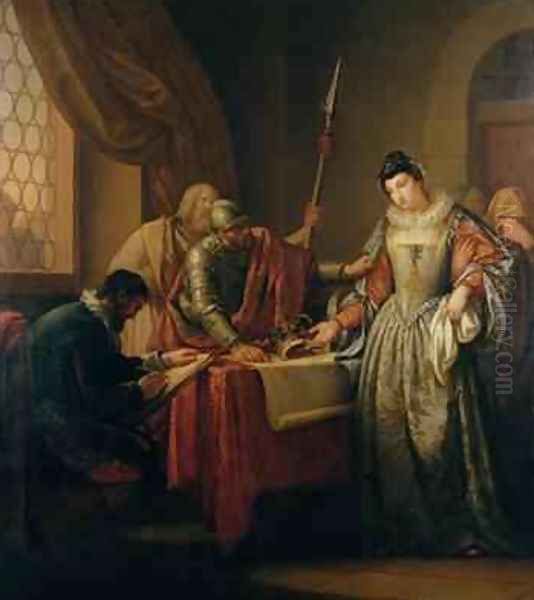 The Abdication of Mary Queen of Scots 1542-87 Oil Painting by Gavin Hamilton