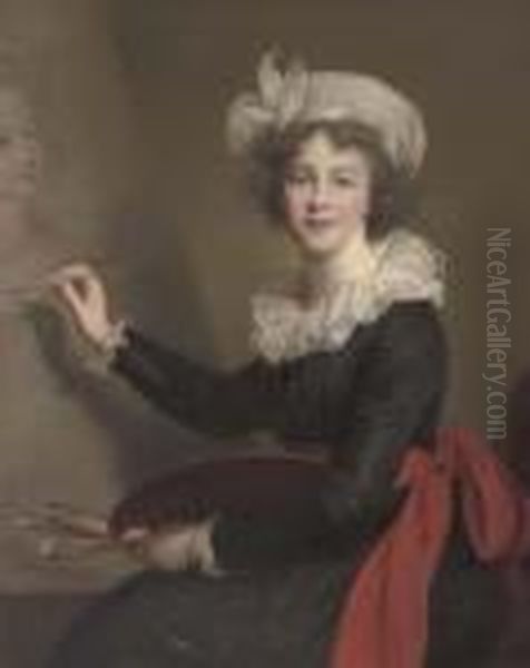 Self-portrait Of The Artist Oil Painting by Elisabeth Vigee-Lebrun