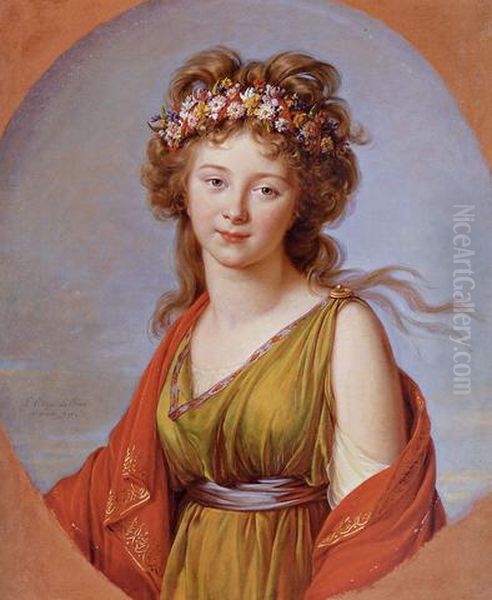 Countess Flora Kagenek Oil Painting by Elisabeth Vigee-Lebrun