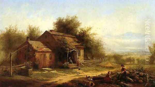 Daily Chores on the Farm Oil Painting by Jerome B. Thompson