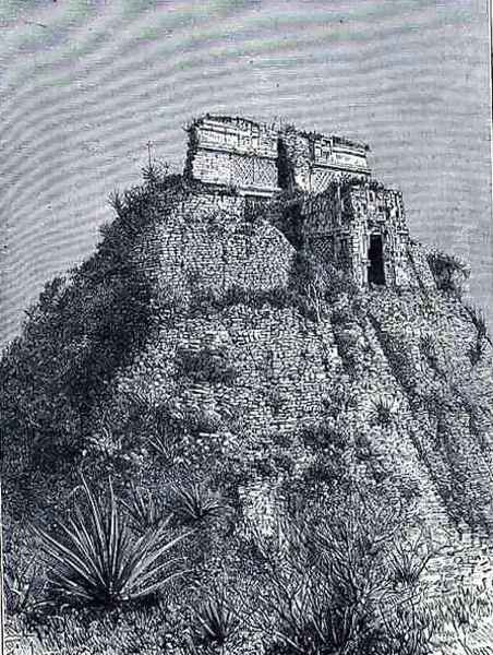 The Dwarf's House at Uxmal, from The Ancient Cities of the New World, by Claude-Joseph-Desire Charnay, engraved by A. Kohl, pub. 1887 Oil Painting by Taylor